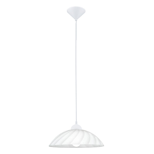 Pendant Ceiling Light Colour White Shade White Satin Glass Bulb E27 1x60W Loops