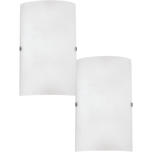 2 PACK Wall Light Colour Satin Nickel Shade White Satinized Glass E14 1x60W Loops