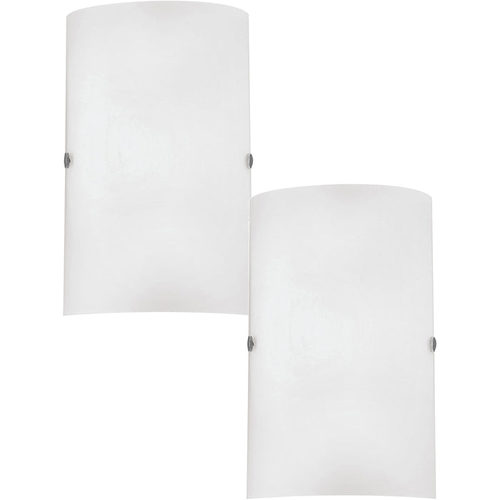 2 PACK Wall Light Colour Satin Nickel Shade White Satinized Glass E14 1x60W Loops