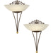 2 PACK Wall Light Colour Antique Brown Gold Shade Beige Glass Chalked E27 1x60W Loops