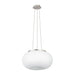 Pendant Ceiling Light Colour Satin Nickel Shade White Glass Opal Matt E27 2x60W Loops