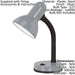 Table Lamp Colour Flexible Silver Shade & Base In Line Switch Bulb E27 1x40W Loops