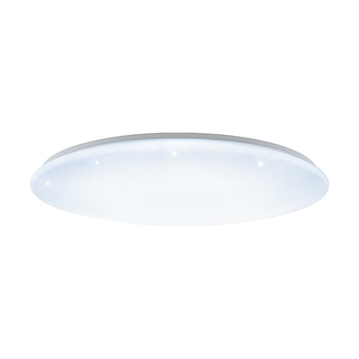 Flush Ceiling Light Colour White Shade White Plastic With Crystal Effect LED 80W Loops