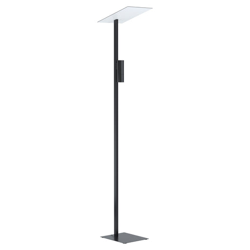 Floor Lamp Light Black Slim Stem Shade Flat Square Bulb GU10 2x5W Included Loops