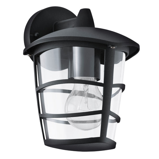 IP44 Outdoor Wall Light Black Modern Lantern 1 x 60W E27 Bulb Porch Lamp Loops