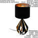 Table Lamp Desk Light Black Shade & Copper Geometric 1 x 60W E27 Bulb Loops