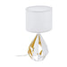 Table Lamp Desk Light White Shade & Honey Gold Geometric 1 x 60W E27 Bulb Loops