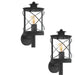 2 PACK IP44 Outdoor Wall Light Black Loop Lantern 1x 60W E27 Porch Lamp Loops