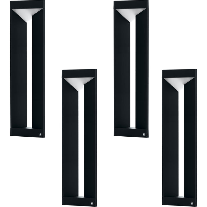 4 PACK IP54 Outdoor Bollard Light Modern Black Aluminium 10W LED Lamp Post Loops