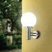 2 PACK IP44 Outdoor Wall Light Stainless Steel Orb Shade 60W E27 Porch Lamp Loops