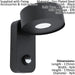 IP44 Outdoor Wall Light & PIR Sensor Black Zinc Steel 6W Built in LED Loops