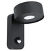 IP44 Outdoor Wall Light & PIR Sensor Black Zinc Steel 6W Built in LED Loops