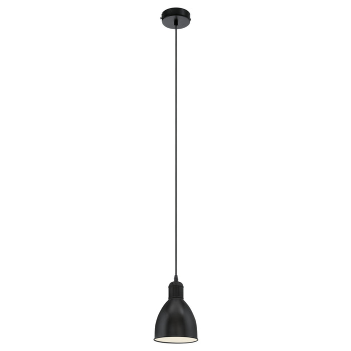 Hanging Ceiling Pendant Light Black & White Steel 1 x 40W E27 Bulb Loops