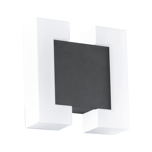 IP44 Outdoor Wall Light Anthracite & Modern White Square 4.8W Built in LED Loops