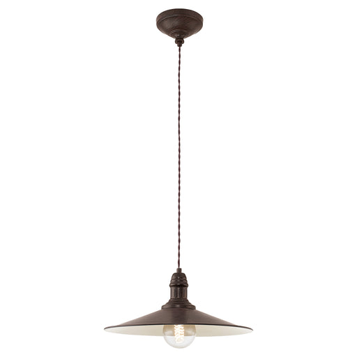 Hanging Ceiling Pendant Light Antique Brown & Beige Steel 1x 60W E27 Bulb Loops