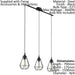 Ceiling Spot Light & 2x Matching Wall Lights Black Wire Cage Wire Hanging Lamp Loops