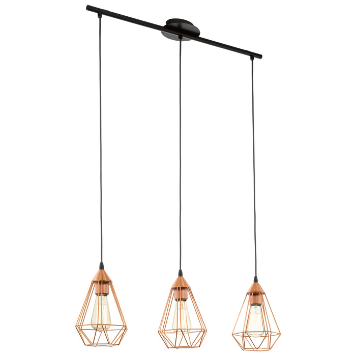 Hanging Ceiling Pendant Light Copper Wire Cage 3x E27 Kitchen Island Feature Loops
