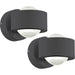 2 PACK IP44 Outdoor Wall Light Anthracite Cast Aluminium 2W LED Lamp Loops