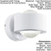 IP44 Outdoor Wall Light White Aluminium Hoop Shade 2W Built in LED Porch Lamp Loops