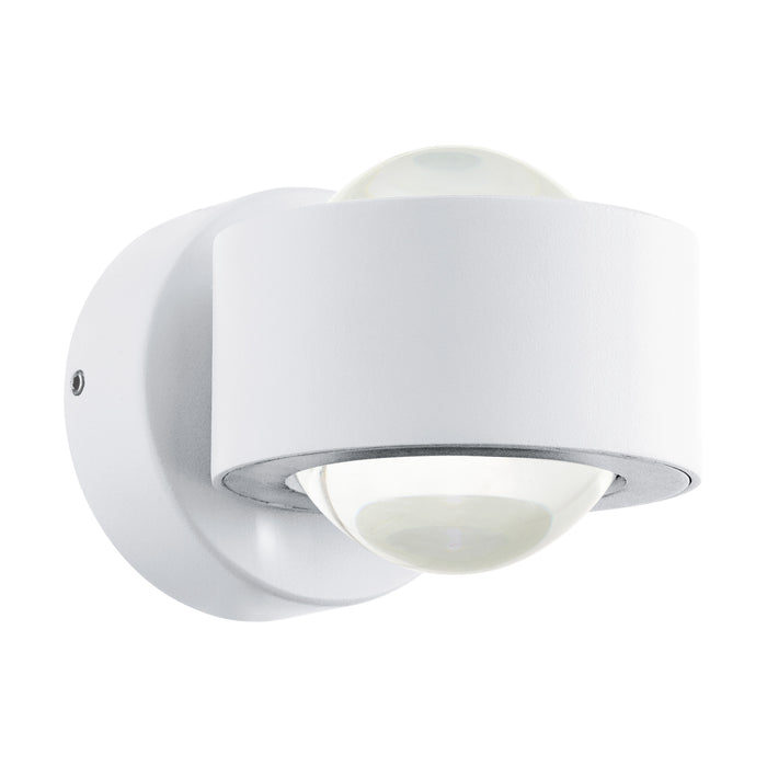 IP44 Outdoor Wall Light White Aluminium Hoop Shade 2W Built in LED Porch Lamp Loops