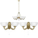 Ceiling Pendant & 2x Matching Wall Lights Bronze Satin Glass Multi Chandelier Loops