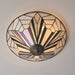Tiffany Glass Semi-Flush Ceiling Light - Art Deco Round Inverted Shade - i00033 Loops