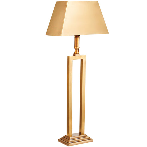 Luxury Table Lamp Light Solid Brass & Square Shade Geometric Rectangular Frame Loops