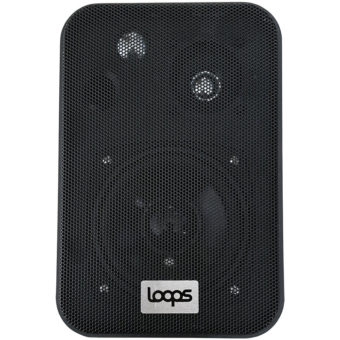 SMART HOME Bluetooth Amplifier & 2 Black Wall Mount Speaker Kit Compact HiFi Amp