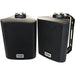 Garden Party BBQ Outdoor Speaker Kit Wireless Mini Stereo Amp & 2 Black Speakers