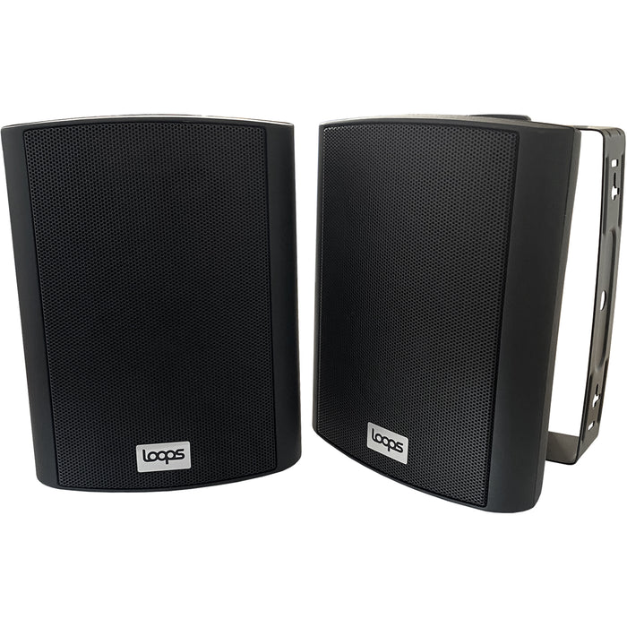 Outdoor Rated Active Bluetooth Wall Speakers - 120W 5.25” IP56 - Black Wireless
