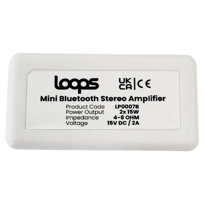 SMART HOME Bluetooth Amplifier & 4 White Wall Mount Speaker Kit Compact HiFi Amp