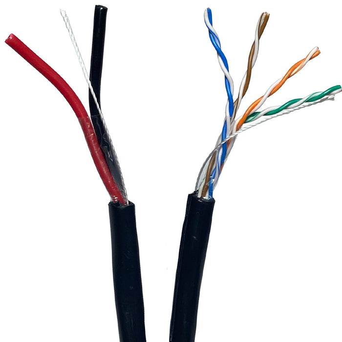 Outdoor Rated CAT5e & Power Shotgun Cable - Pure Copper Ethernet Network LAN