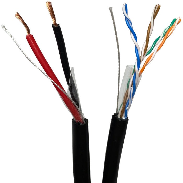 Outdoor Rated CAT5e & Power Shotgun Cable - Pure Copper Ethernet Network LAN