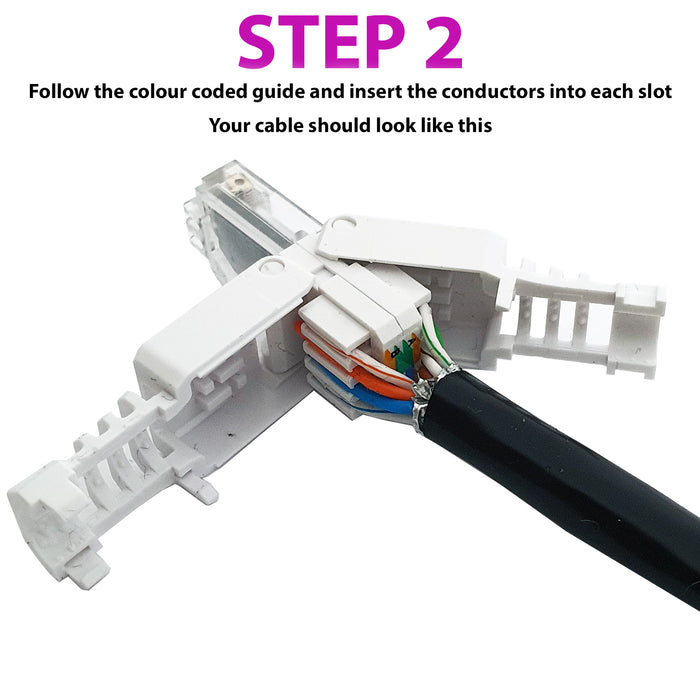 20x RJ45 CAT6 Tool-less Connectors & Boot â€“ UTP Ethernet Plugs â€“ NO CRIMP TOOL