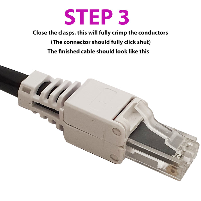 2x RJ45 CAT6 Tool-less Connectors & Boot â€“ UTP Ethernet Plugs â€“ NO CRIMP TOOL