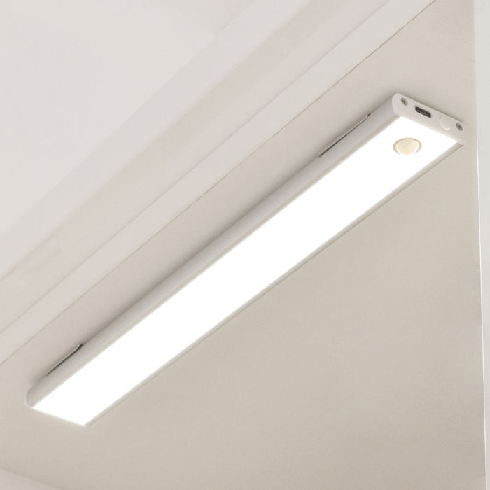 1x 205mm Rechargeable Kitchen Cabinet Strip Light & Auto PIR On/Off - Natural White LED