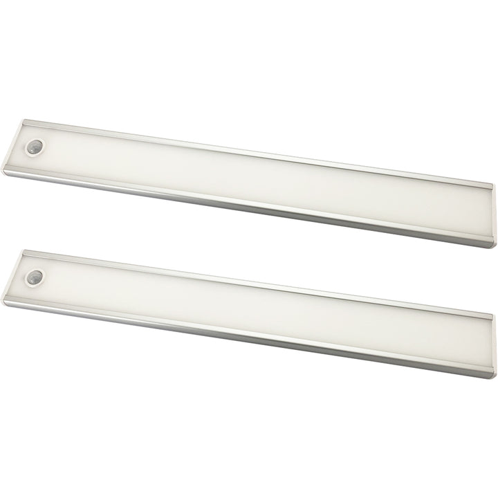 2x 305mm Rechargeable Kitchen  Cabinet Strip Light & Auto PIR On/Off - Natural White LED - LoopsDirect