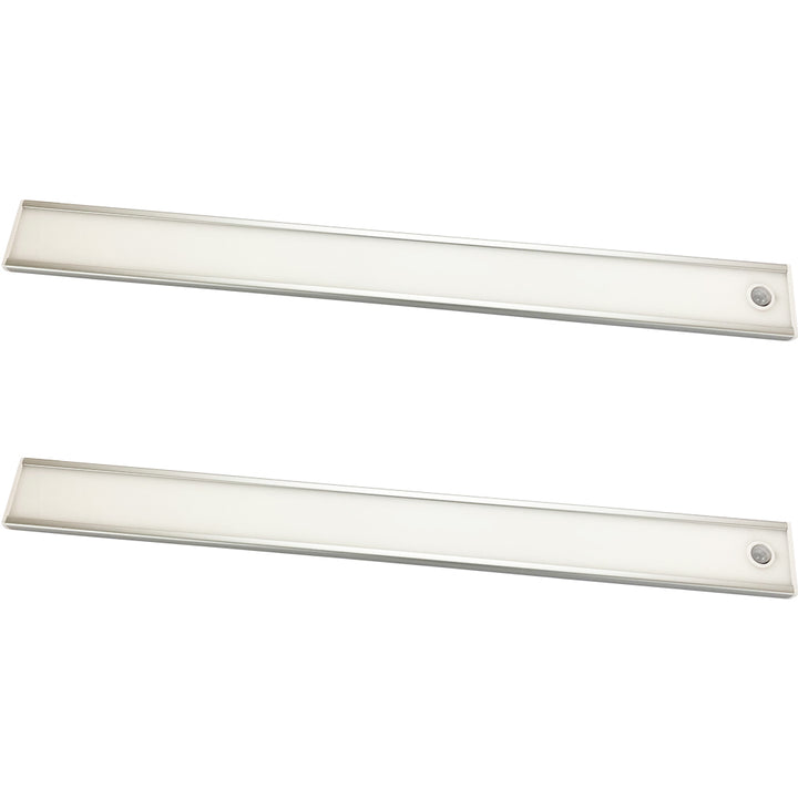 2x 405mm Rechargeable Kitchen  Cabinet Strip Light & Auto PIR On/Off - Natural White LED - LoopsDirect
