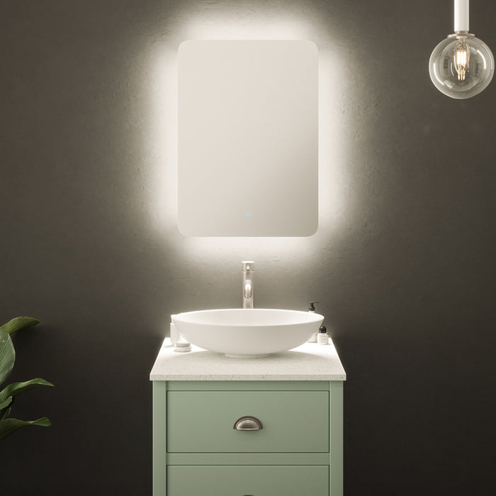 500 x 700mm IP44 Backlit Bathroom Mirror - Demister & Shaver Socket Tunable LED