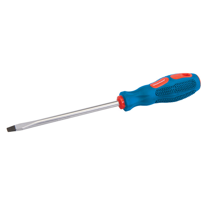 SL8 x 150mm Slotted Screwdriver Soft Grip Handle & Hard Steel Flared Flat Driver Loops