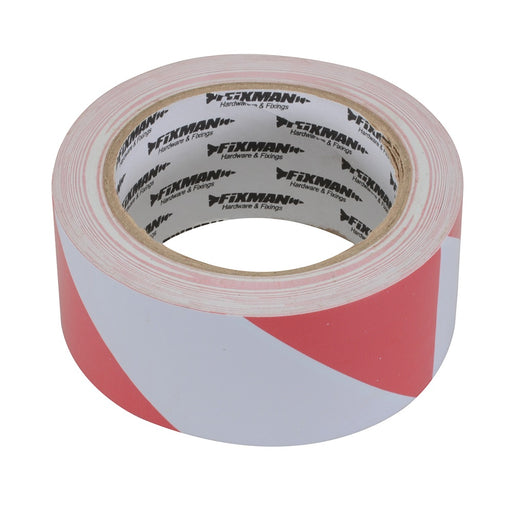 50mm x 33m Red White Hazard Tape Adhesive Low Ceiling Lane Marking Safety Roll Loops