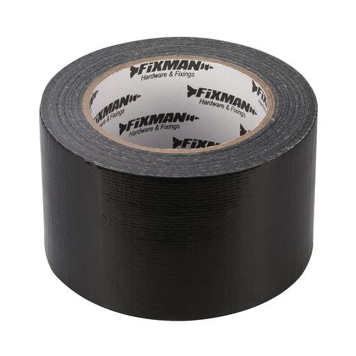 72mm x 50m BLACK Heavy Duty Duct Tape Strong Waterproof Grab Adhesive Tearable Loops