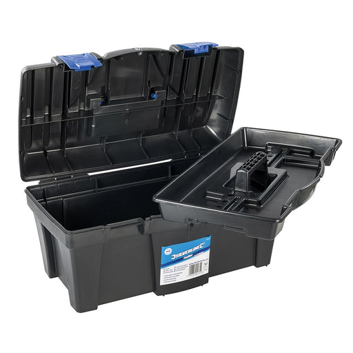 460 x 240 x 225mm Tough Toolbox Impact Resistant Storage Case Removable Tray Loops