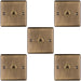 5 PACK 1 Gang Single Retro Toggle Light Switch ANTIQUE BRASS 10A 2 Way Plate