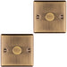 2 PACK 1 Gang 400W LED 2 Way Rotary Dimmer Switch ANTIQUE BRASS Dimming Light