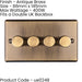 4 Gang 400W LED 2 Way Rotary Dimmer Switch ANTIQUE BRASS Light Dimming Plate
