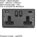 5 PACK 2 Gang Double UK Plug Socket & Dual 3.1A USB-C BLACK NICKEL 13A Switched