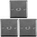 3 PACK 1 Gang Single Retro Toggle Light Switch BLACK NICKEL 10A 2 Way Plate