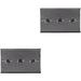 2 PACK 3 Gang Triple Retro Toggle Light Switch BLACK NICKEL 10A 2 Way Plate