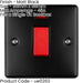 2 PACK 1 Gang Single 45A Cooker Switch Neon - MATT BLACK & BLACK Rocker DP